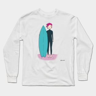 Surfer Girl (no background) Long Sleeve T-Shirt